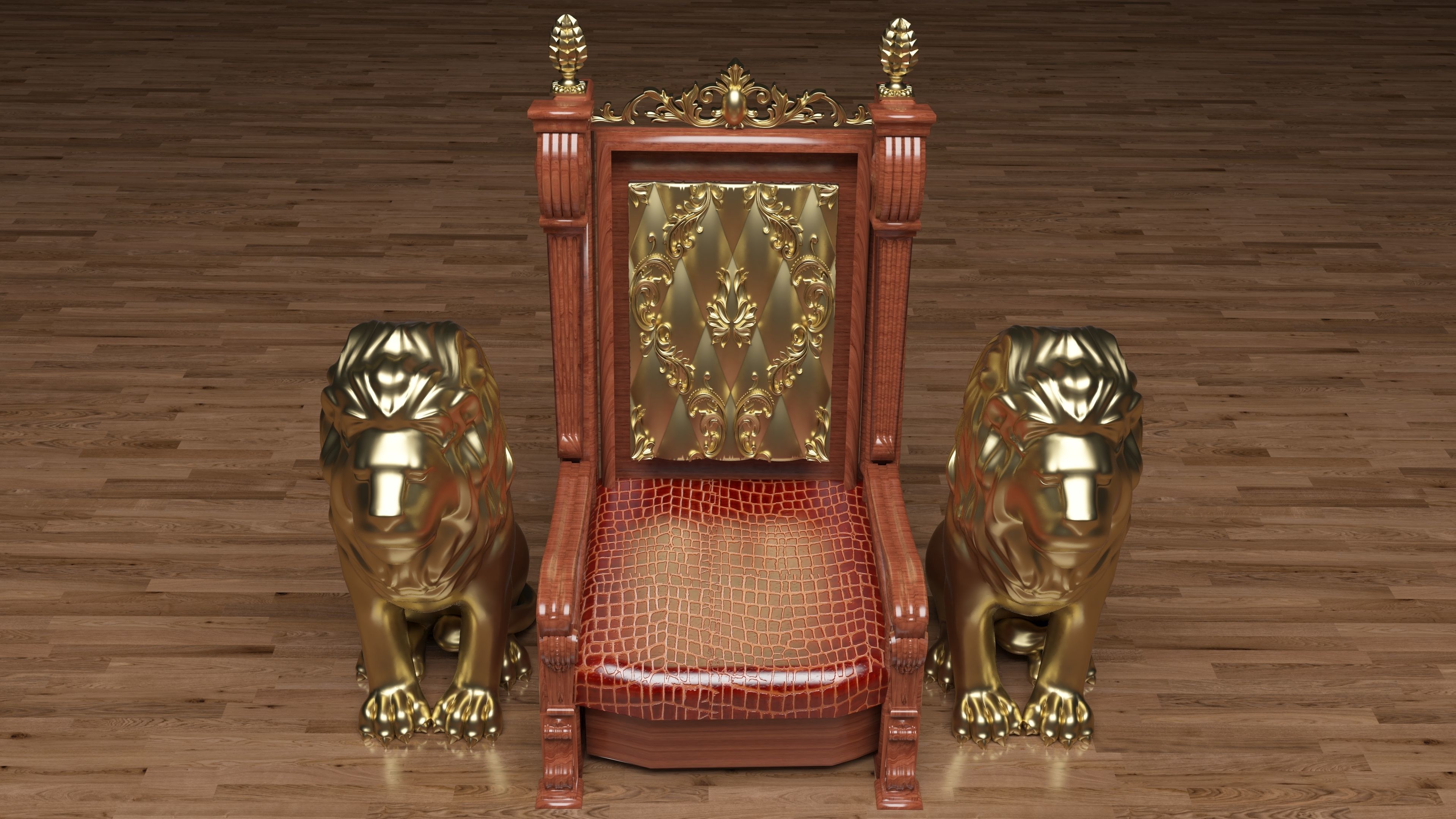 King Throne 3 - 4K 3D model_4
