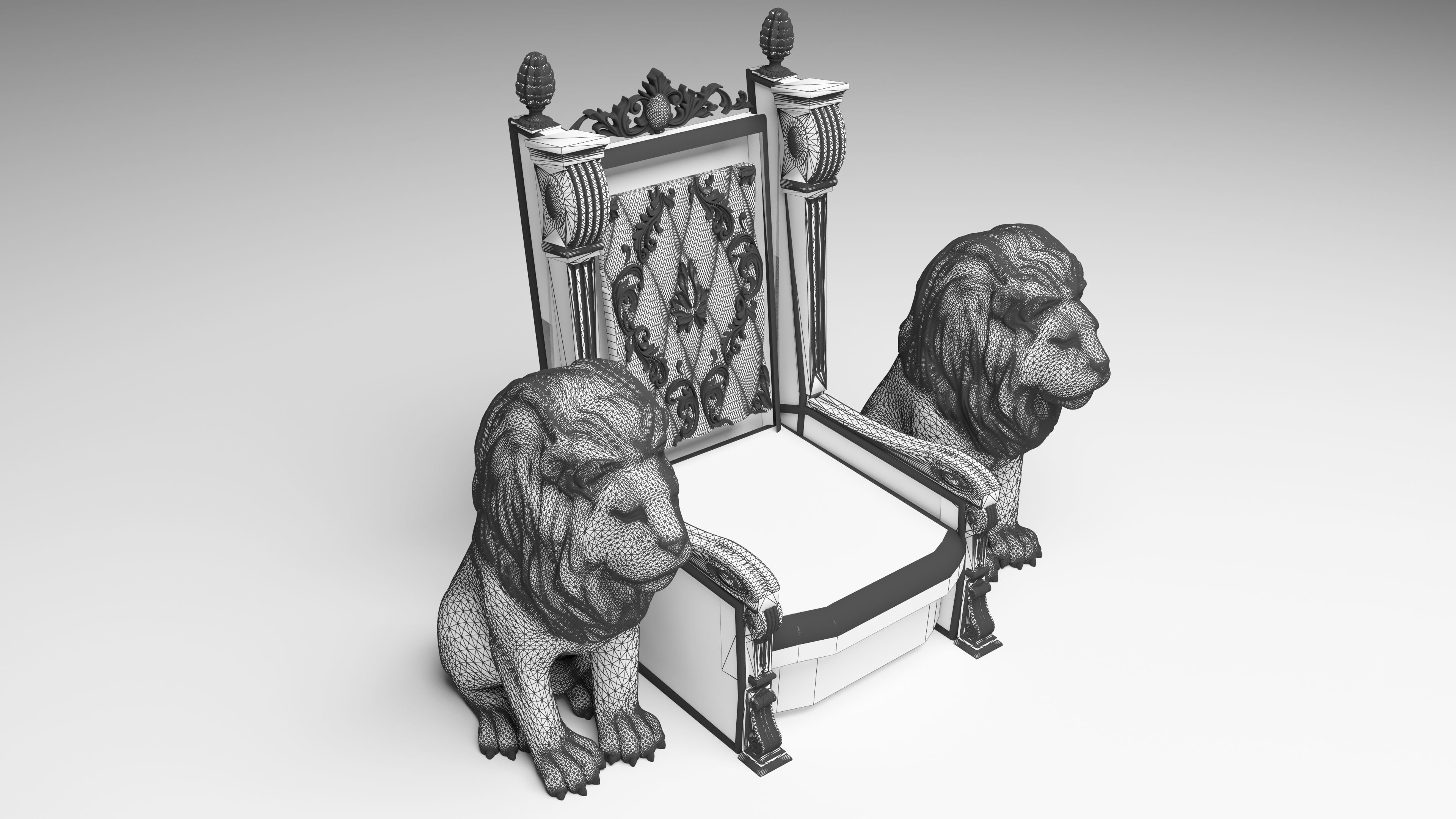 King Throne 3 - 4K 3D model_9