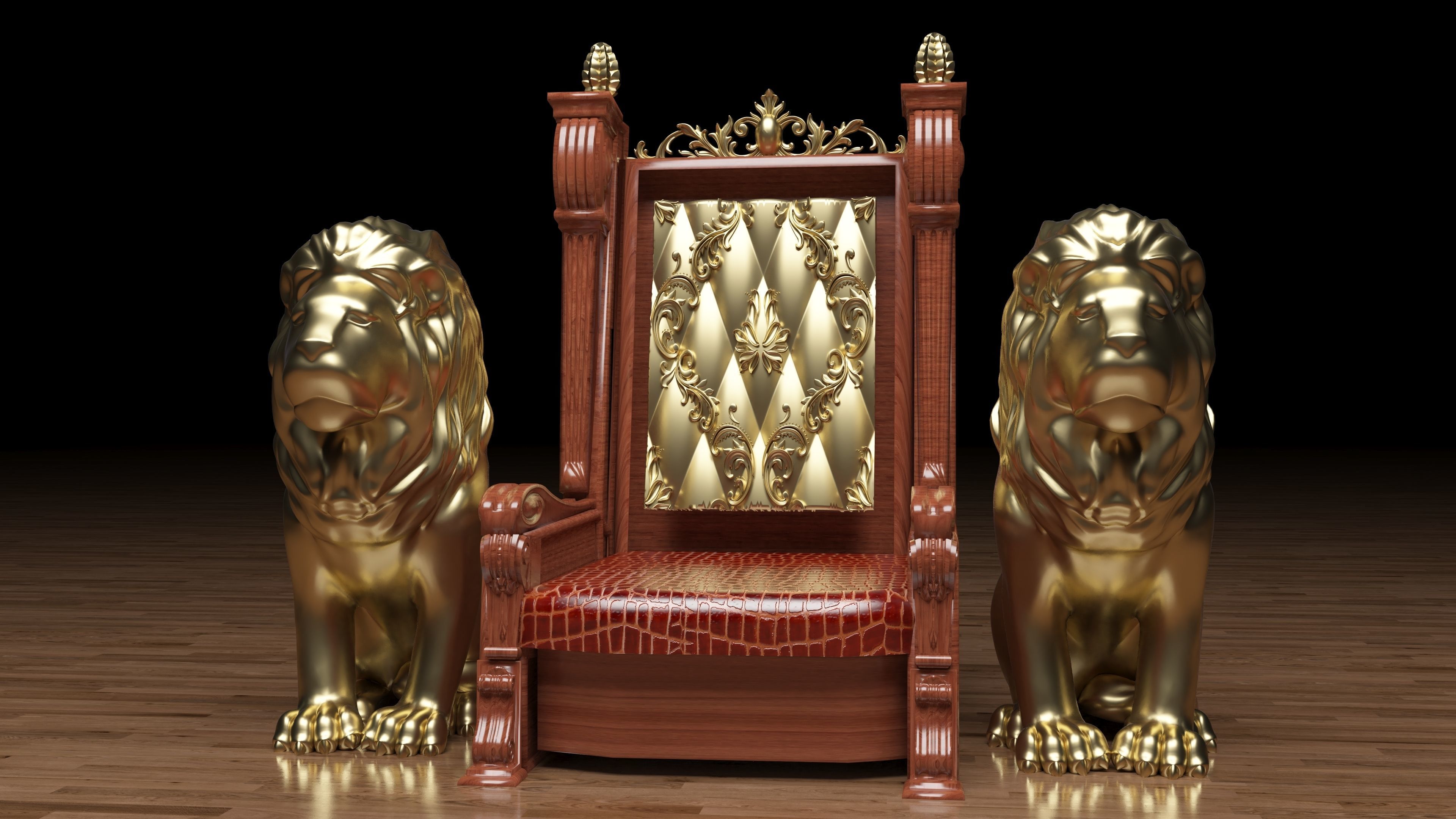 King Throne 3 - 4K 3D model_2