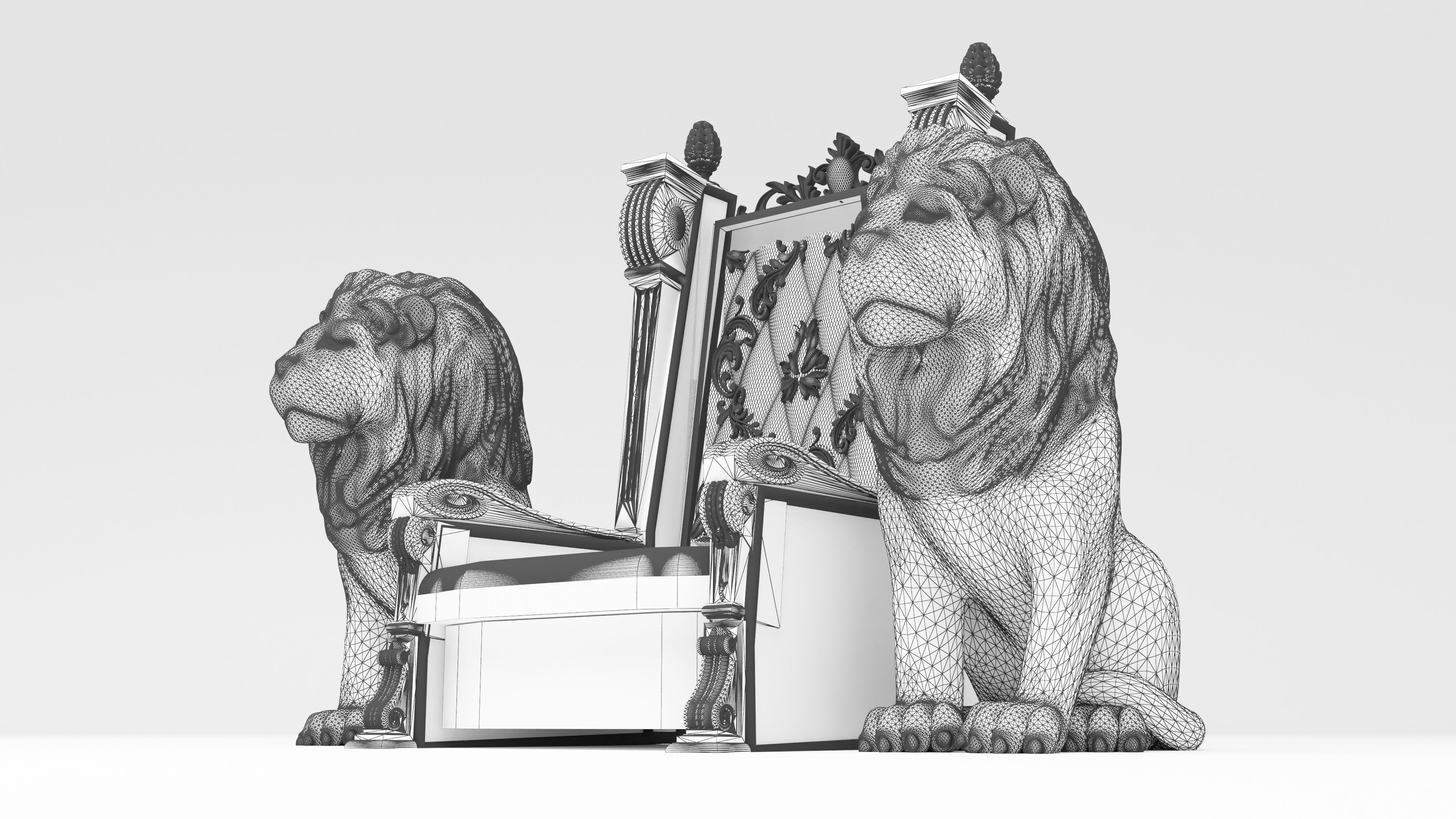 King Throne 3 - 4K 3D model_15