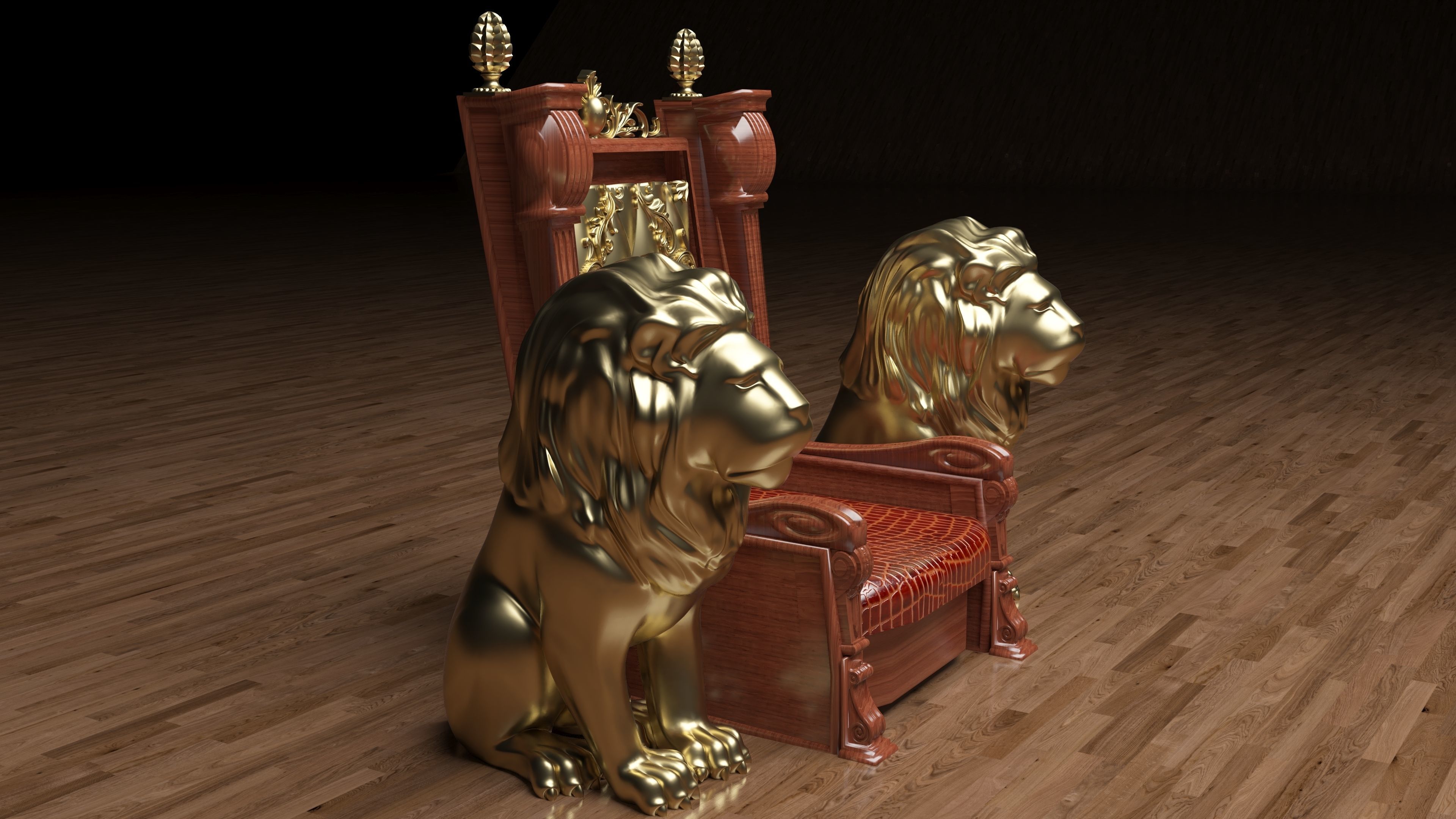 King Throne 3 - 4K 3D model_6