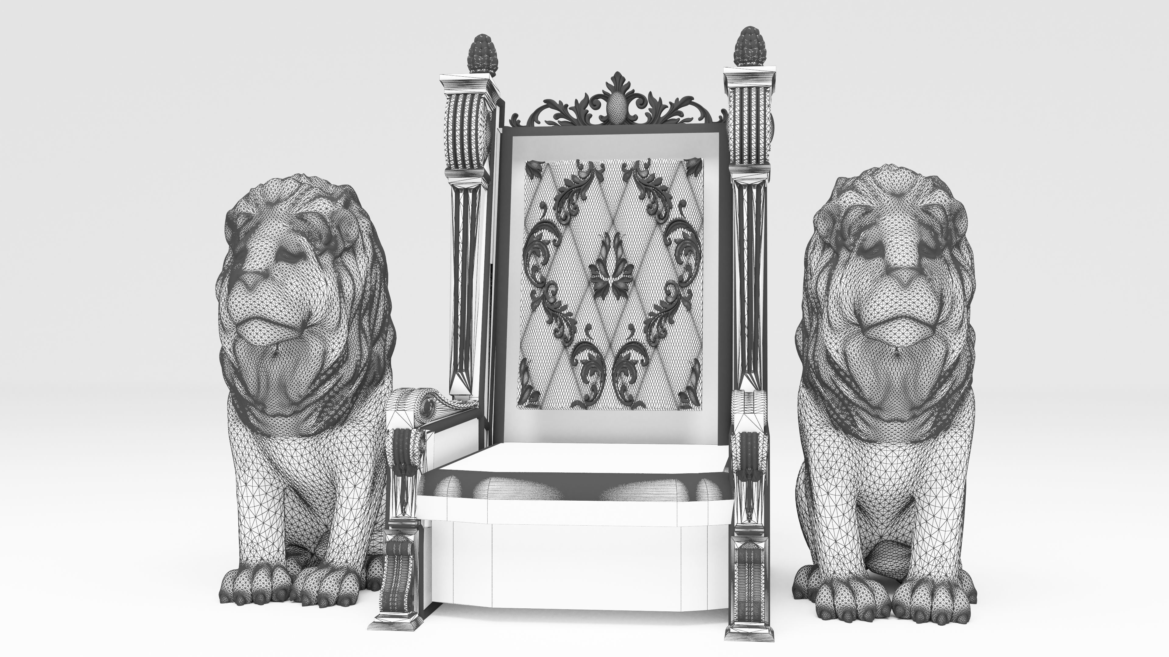 King Throne 3 - 4K 3D model_16
