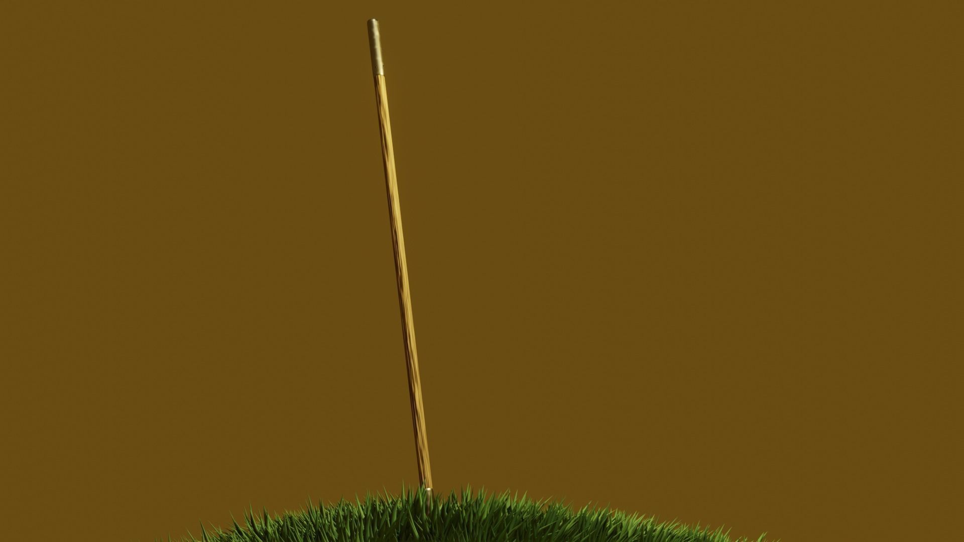 Simple Fantasy Quarterstaff Low-poly 3D model_5
