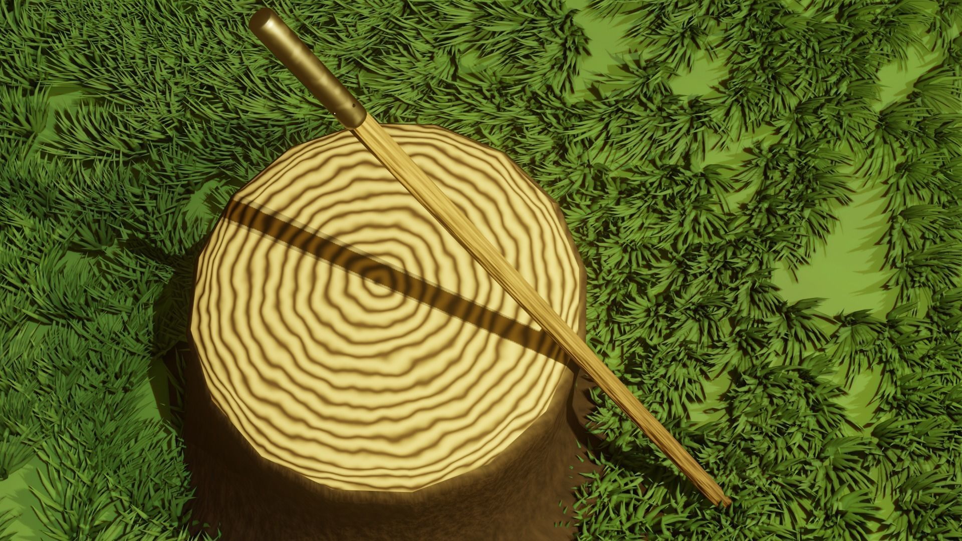 Simple Fantasy Quarterstaff Low-poly 3D model_3
