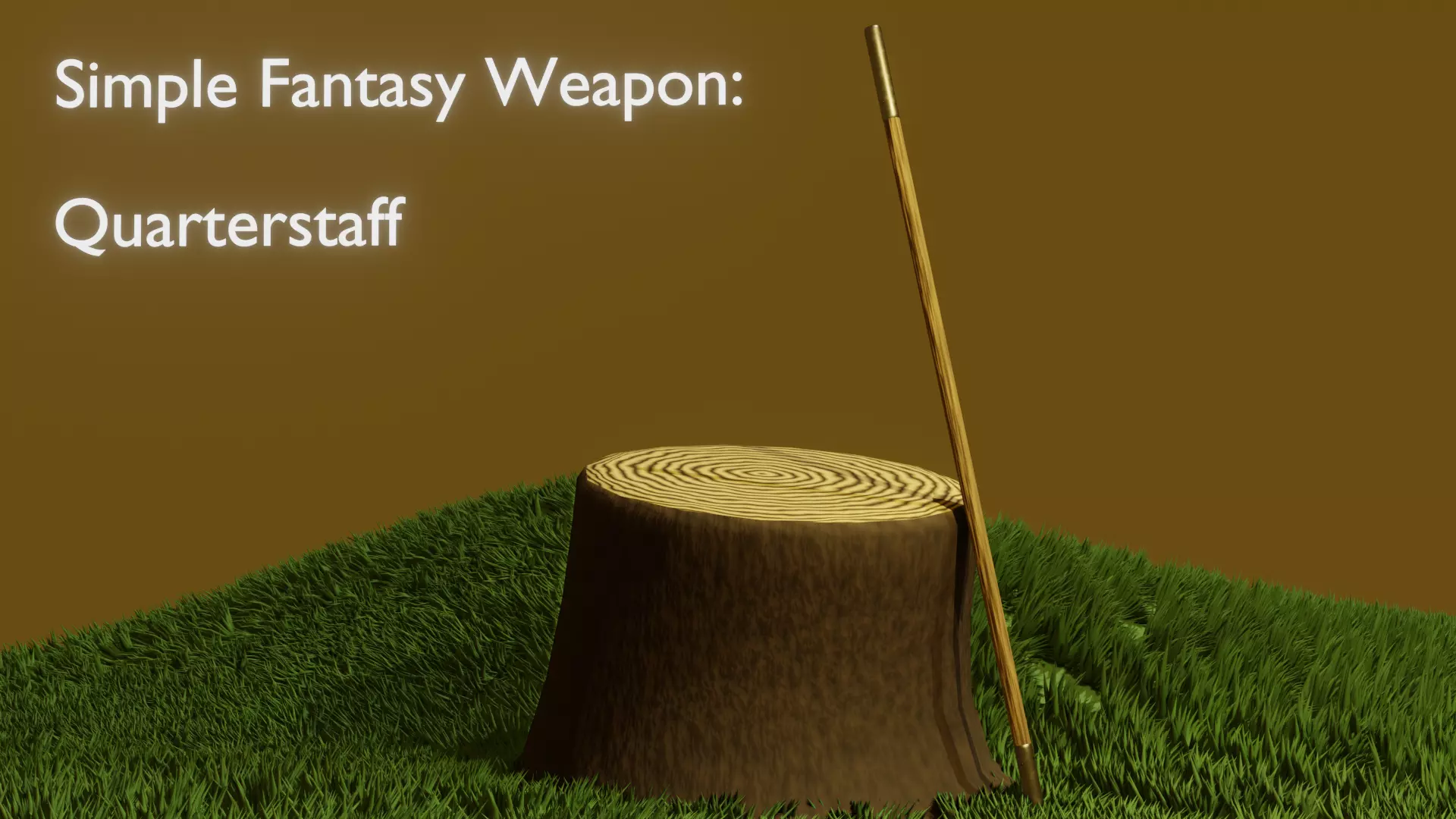 Simple Fantasy Quarterstaff Low-poly 3D model_0