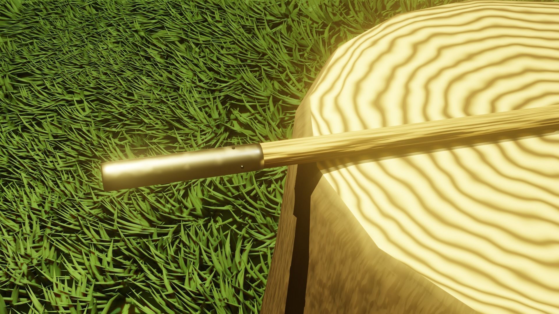 Simple Fantasy Quarterstaff Low-poly 3D model_2