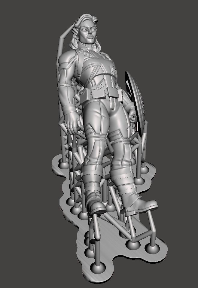 london 3d printing with supports in different poses  3D print model_6