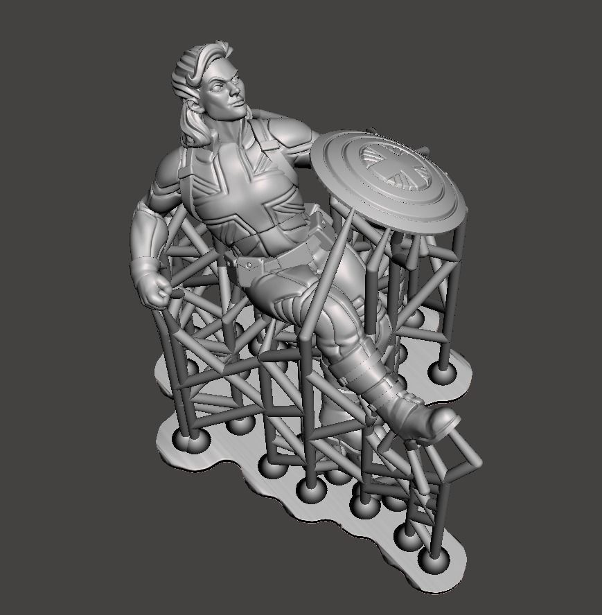 london 3d printing with supports in different poses  3D print model_5