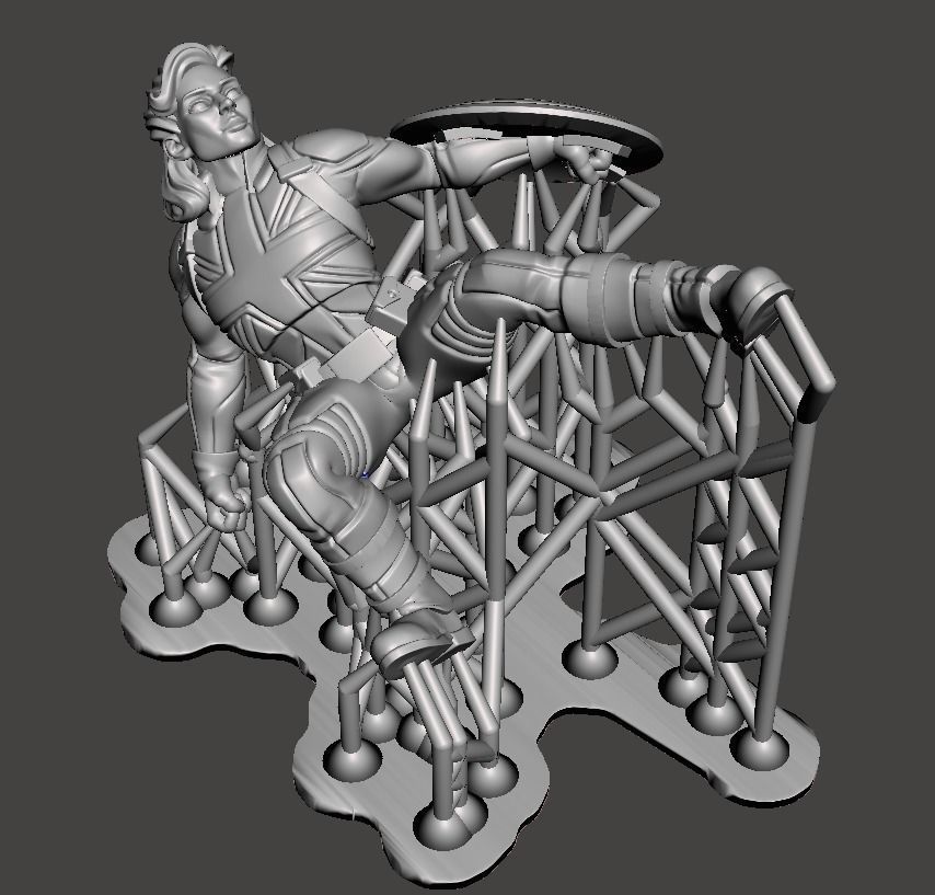 london 3d printing with supports in different poses  3D print model_3