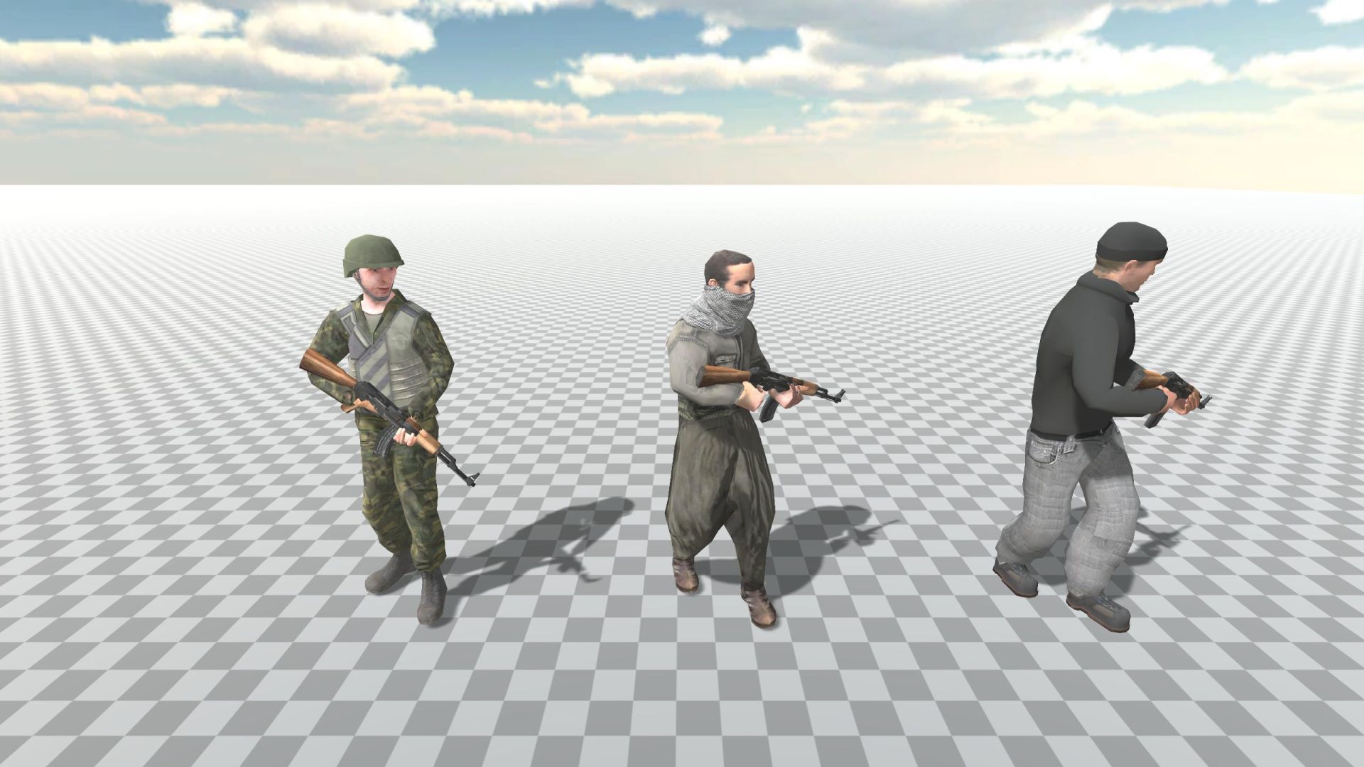 Soldier Terrorist Enemy Animated Fps 3  Character Unity Unreal 3D model_6