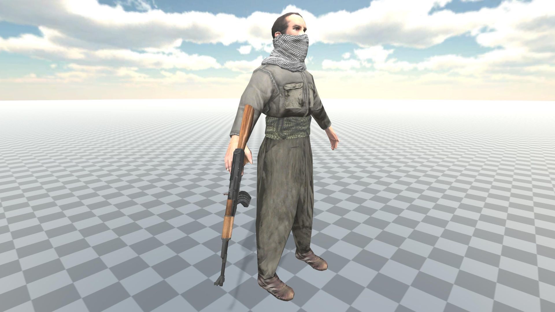 Soldier Terrorist Enemy Animated Fps 3  Character Unity Unreal 3D model_10