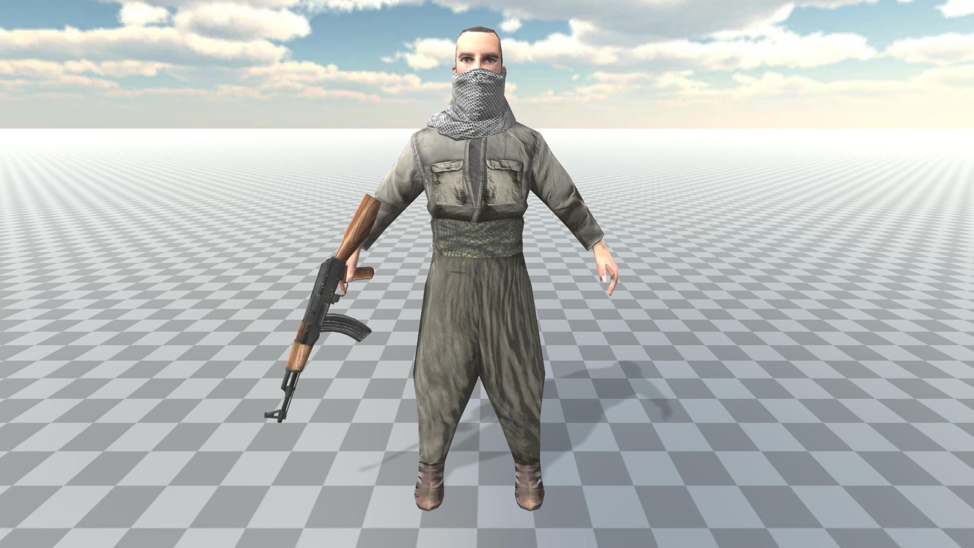 Soldier Terrorist Enemy Animated Fps 3  Character Unity Unreal 3D model_2