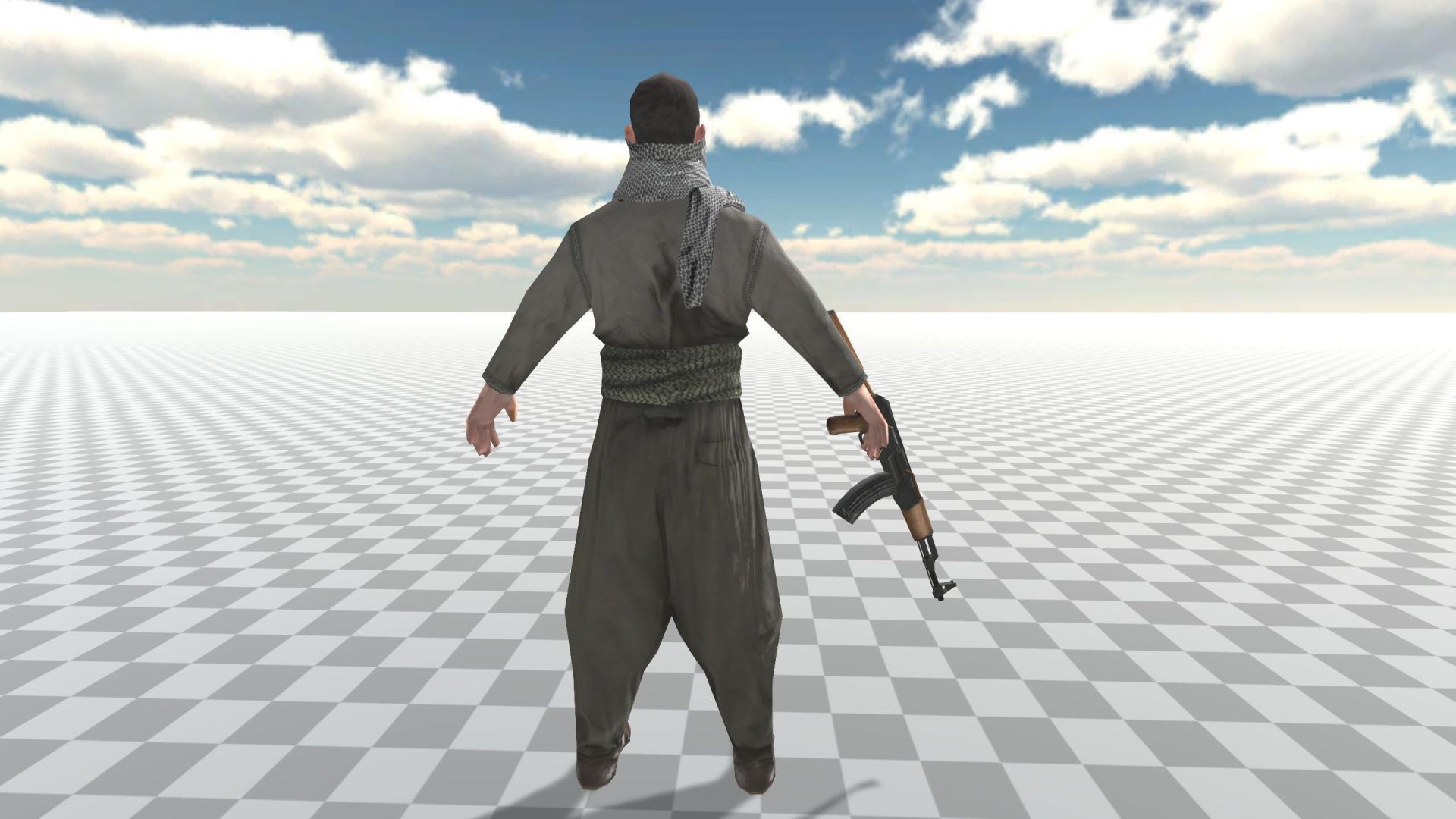 Soldier Terrorist Enemy Animated Fps 3  Character Unity Unreal 3D model_11