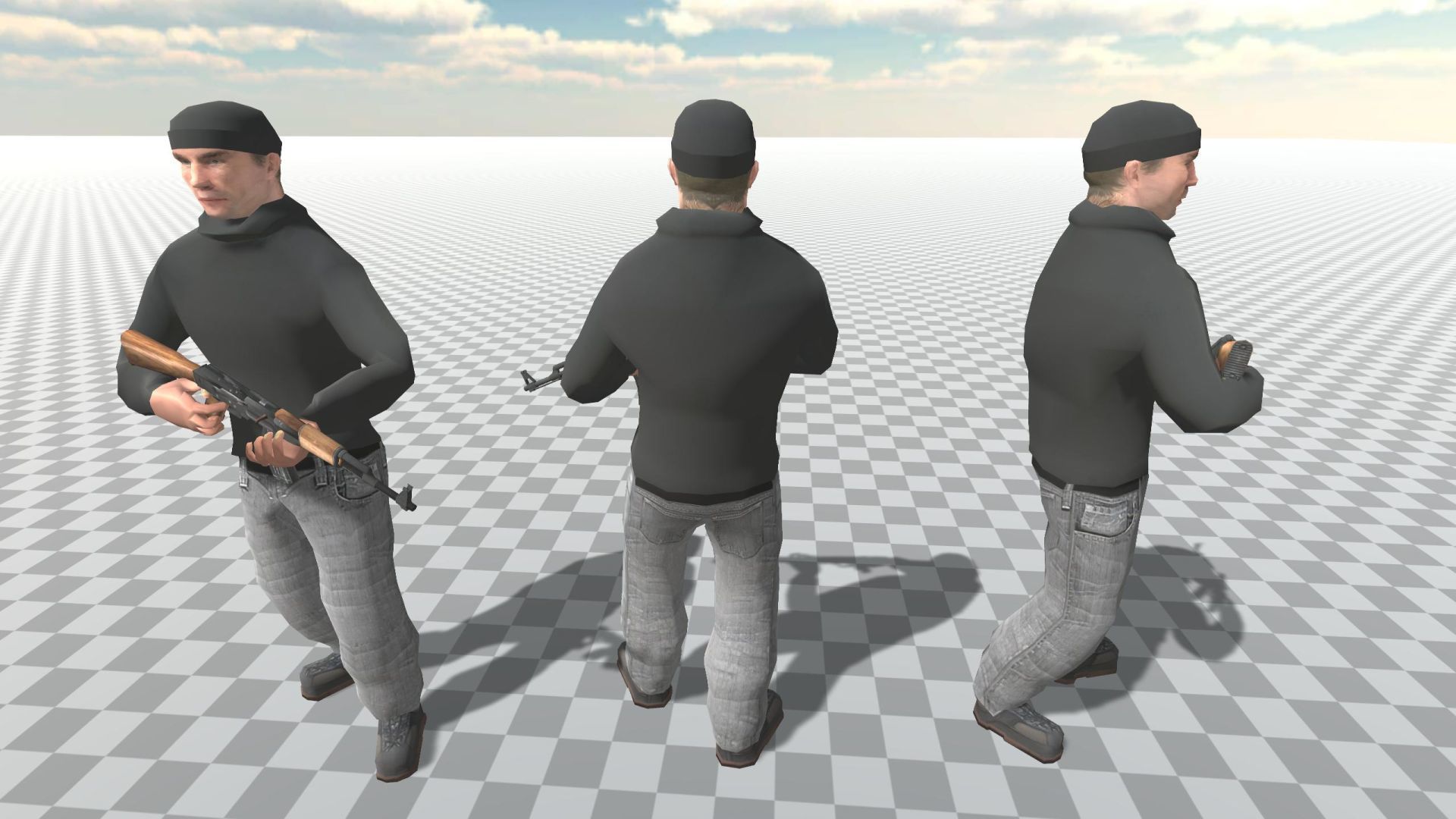 Soldier Terrorist Enemy Animated Fps 3  Character Unity Unreal 3D model_12