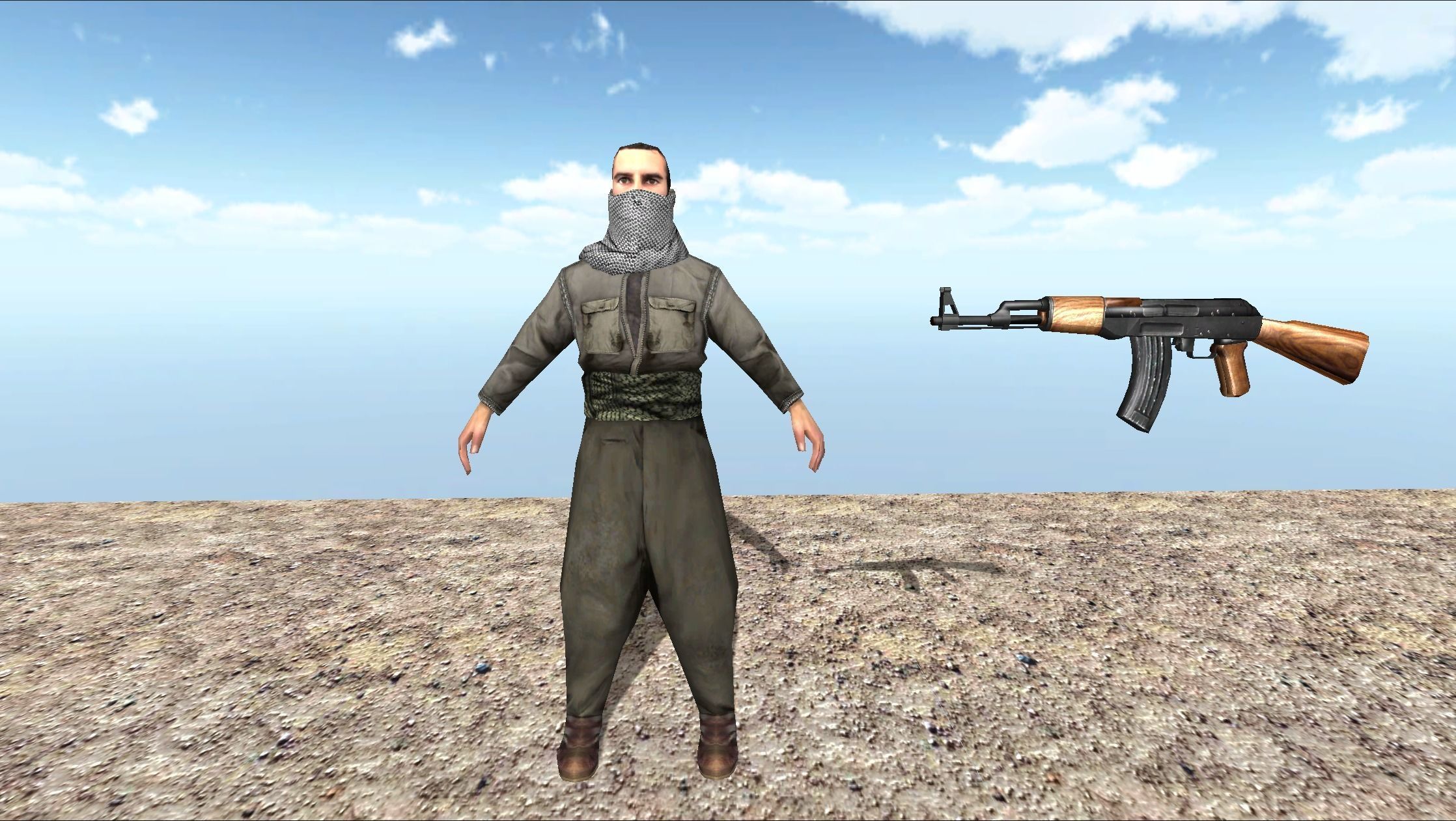 Soldier Terrorist Enemy Animated Fps 3  Character Unity Unreal 3D model_8