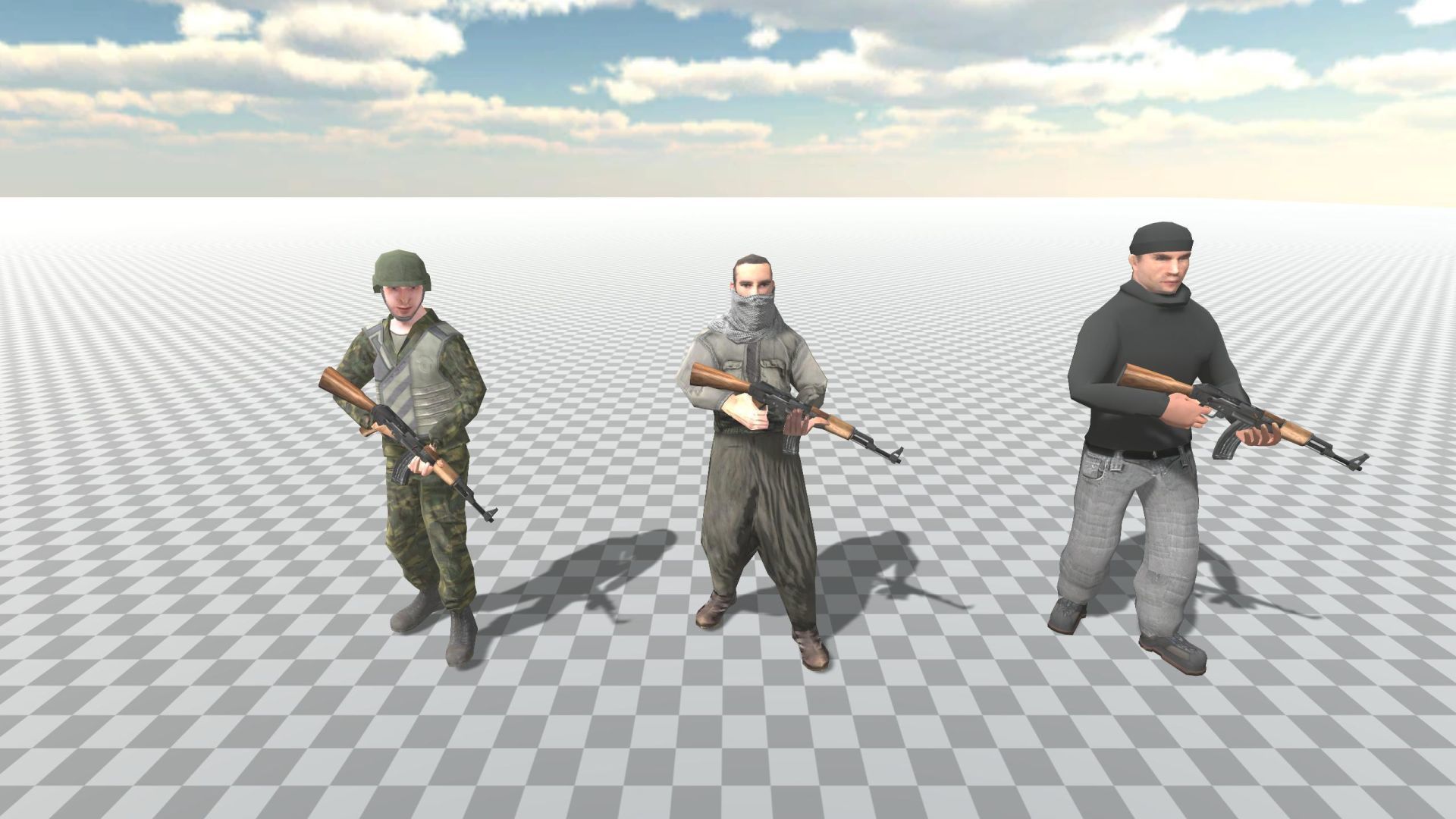 Soldier Terrorist Enemy Animated Fps 3  Character Unity Unreal 3D model_9