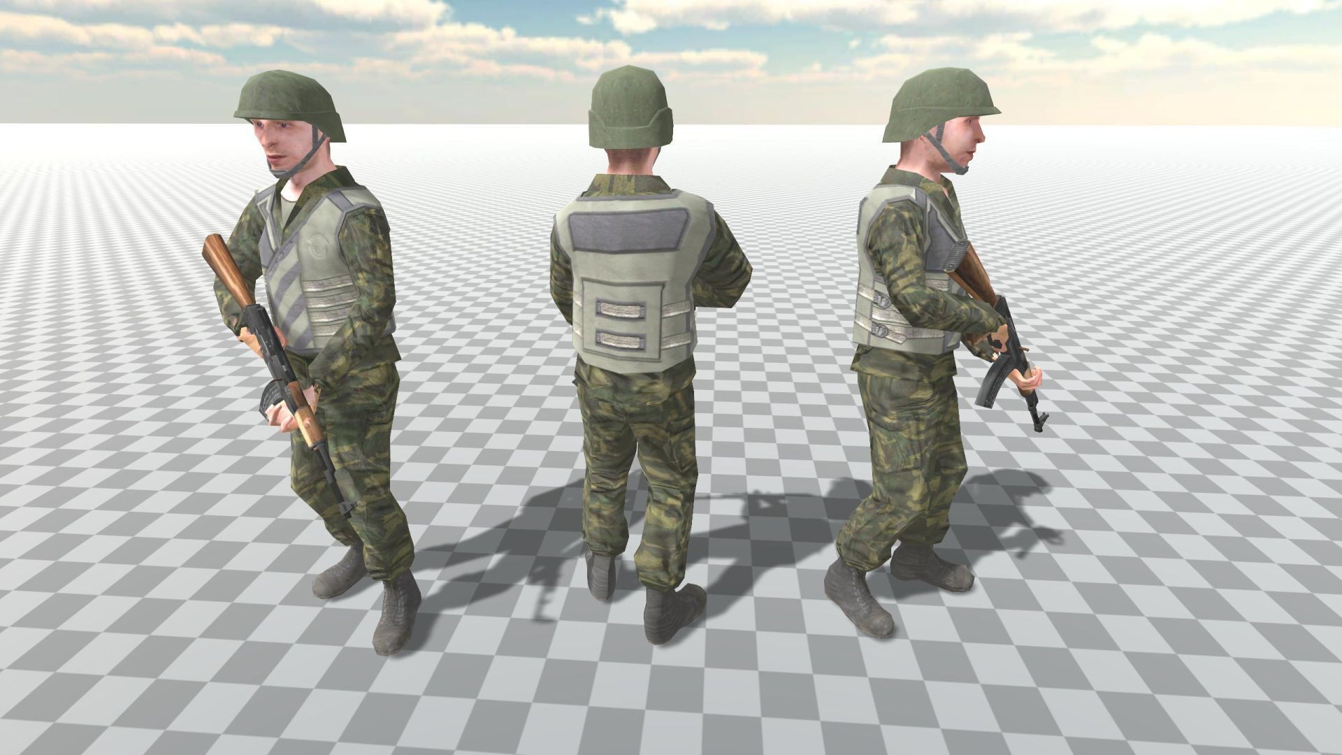 Soldier Terrorist Enemy Animated Fps 3  Character Unity Unreal 3D model_3