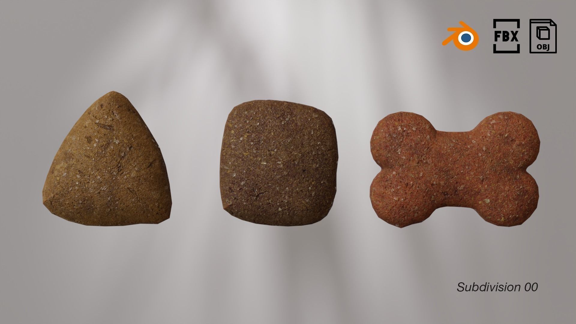 Dog Croquettes type 01 dog food Low-poly 3D model_11