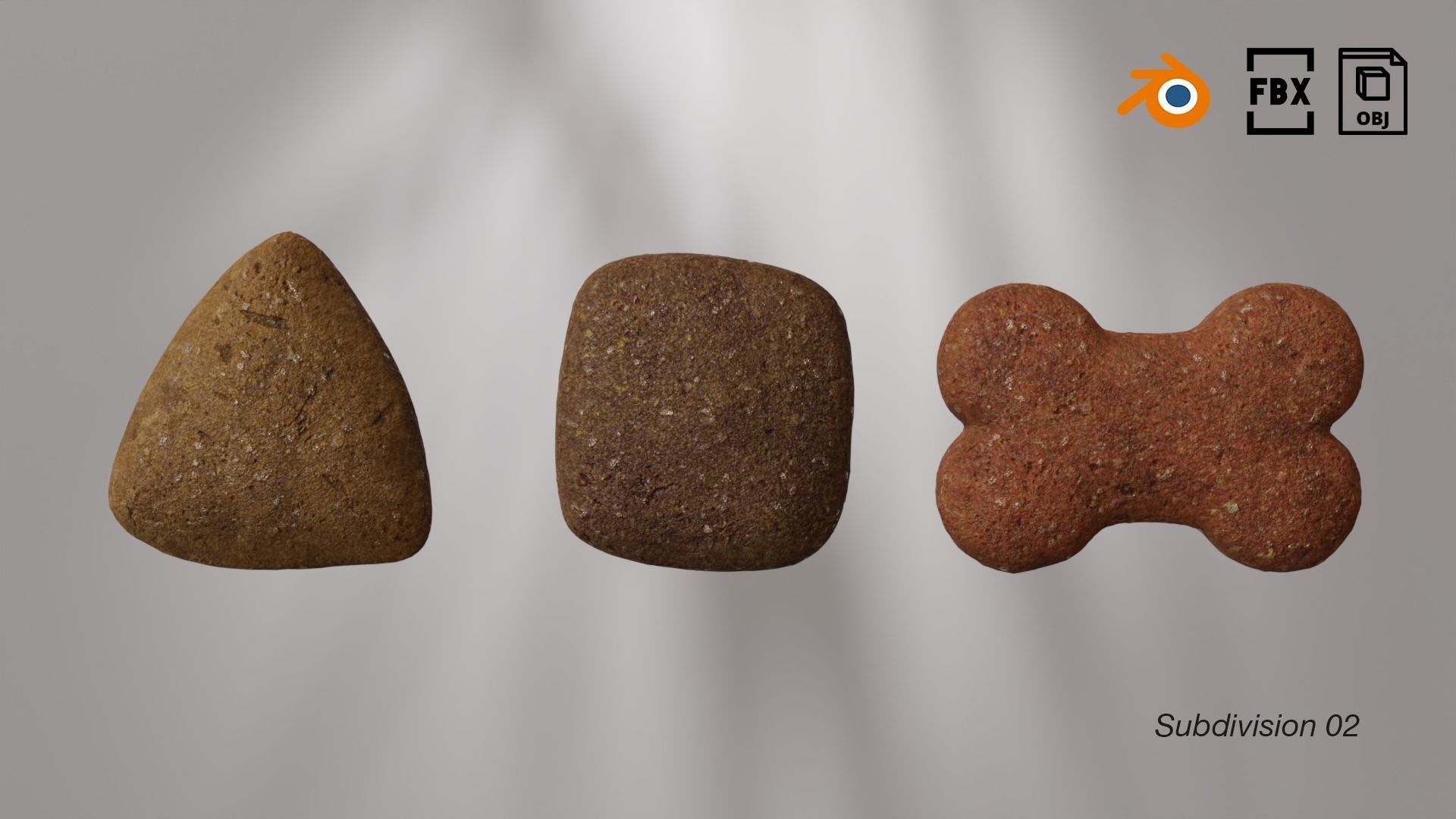 Dog Croquettes type 01 dog food Low-poly 3D model_13