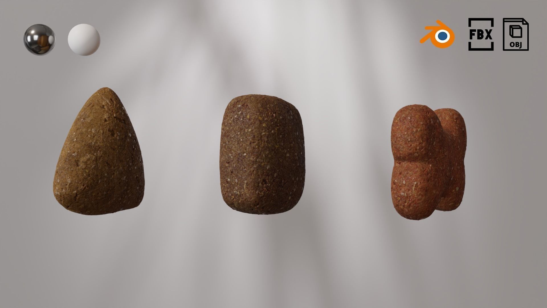 Dog Croquettes type 01 dog food Low-poly 3D model_2
