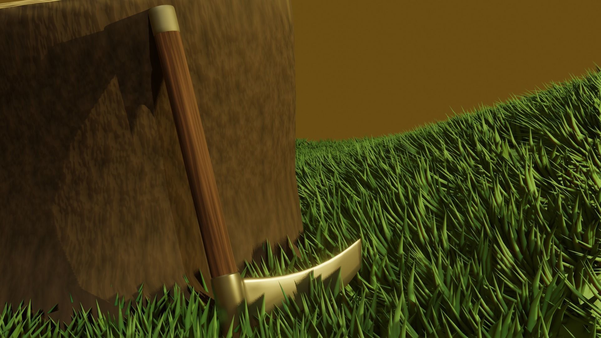 Simple Fantasy Sickle Low-poly 3D model_4
