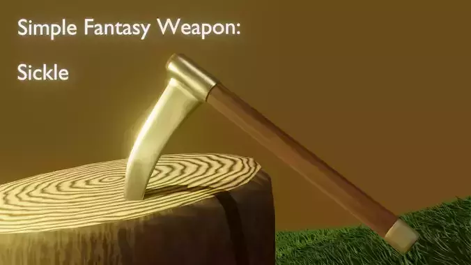 Simple Fantasy Sickle Low-poly 3D model