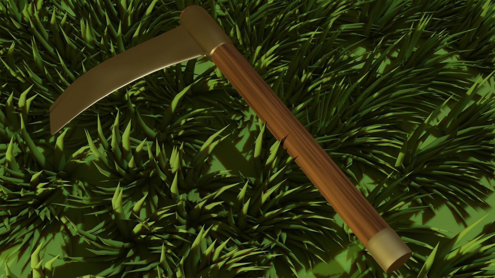 Simple Fantasy Sickle Low-poly 3D model_5