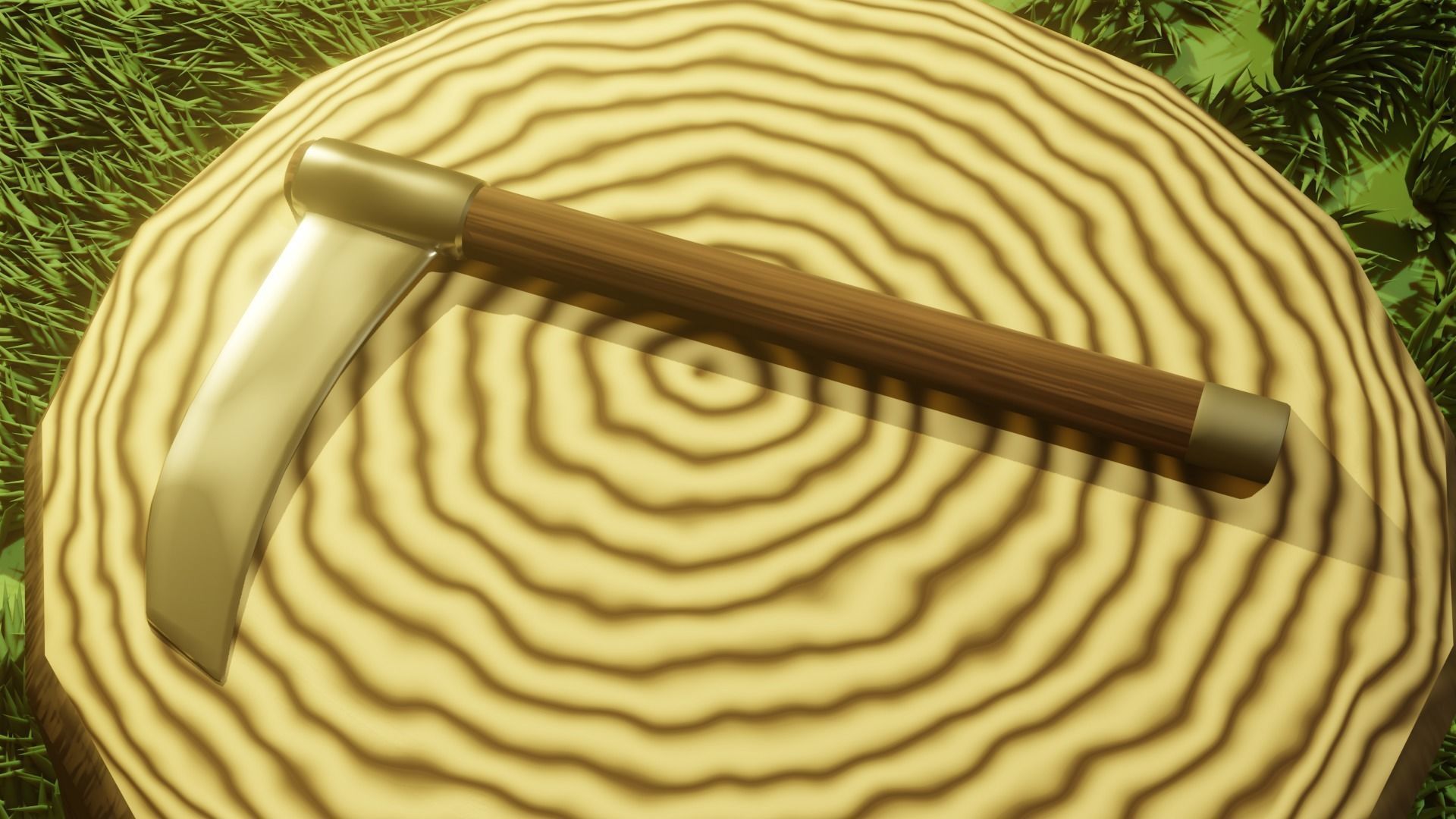 Simple Fantasy Sickle Low-poly 3D model_2