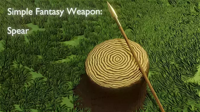 Simple Fantasy Spear Low-poly 3D model