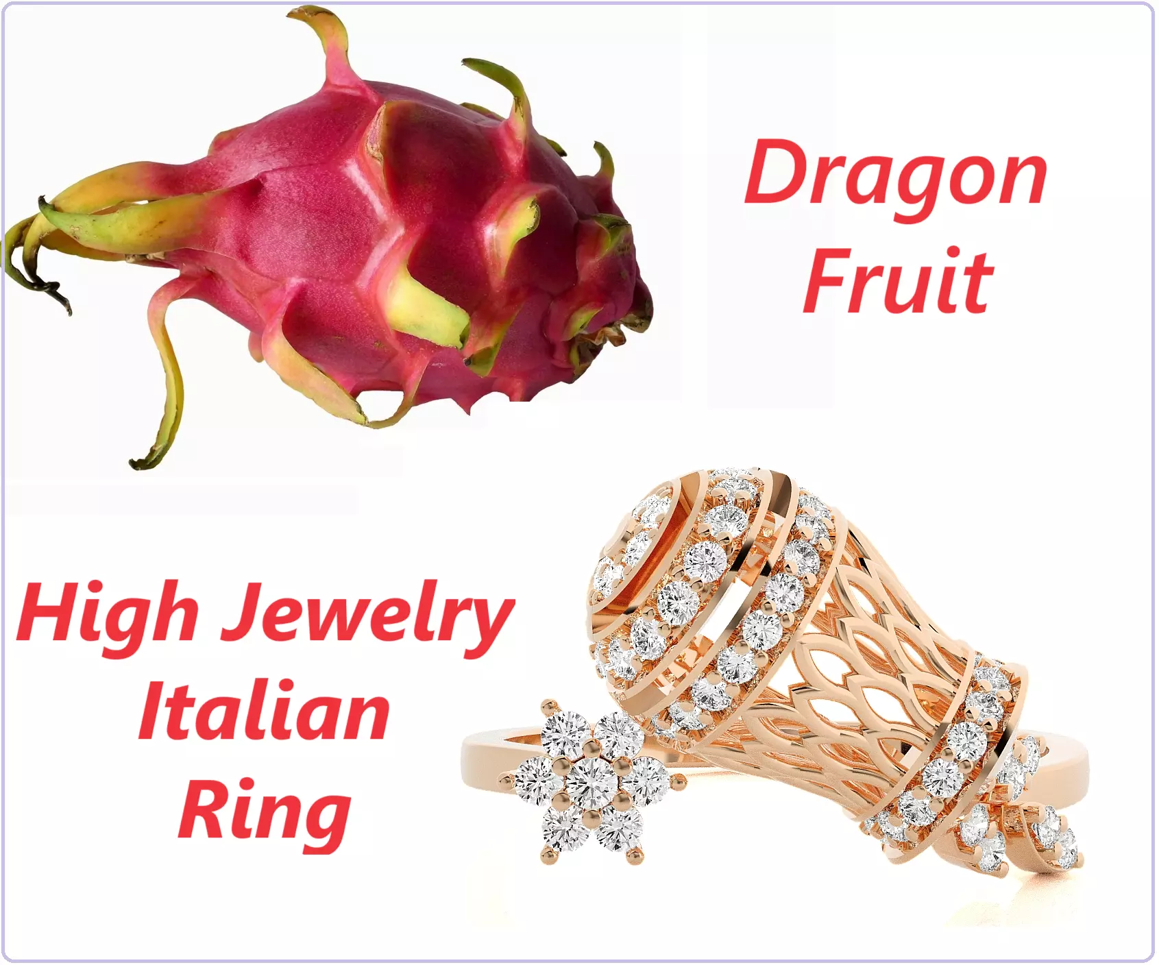 Dragon Fruit Inspired High Jewelry Diamond Cocktail Ring  3D print model_0