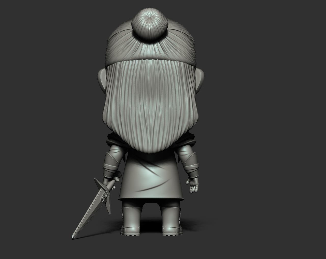 Chibi Geralt of Rivia The Witcher 3D print model_4