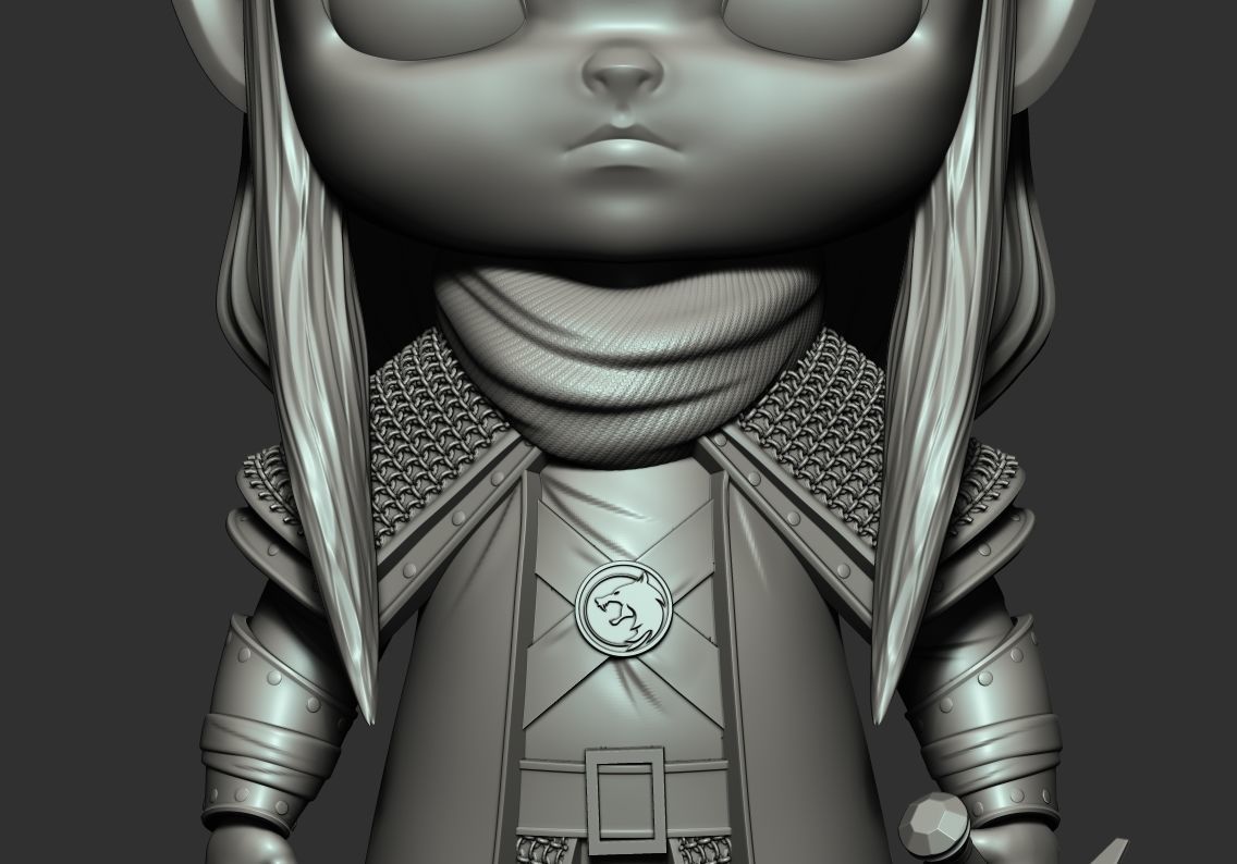 Chibi Geralt of Rivia The Witcher 3D print model_2