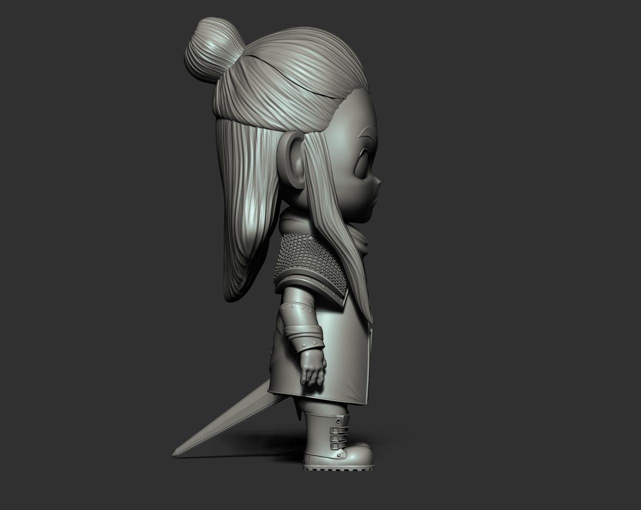 Chibi Geralt of Rivia The Witcher 3D print model_3