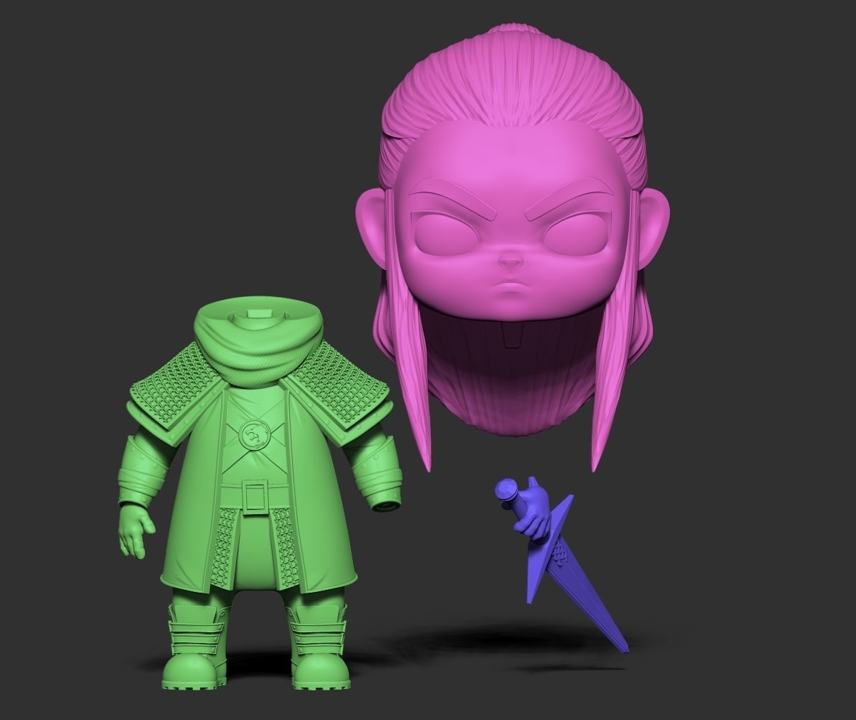 Chibi Geralt of Rivia The Witcher 3D print model_5