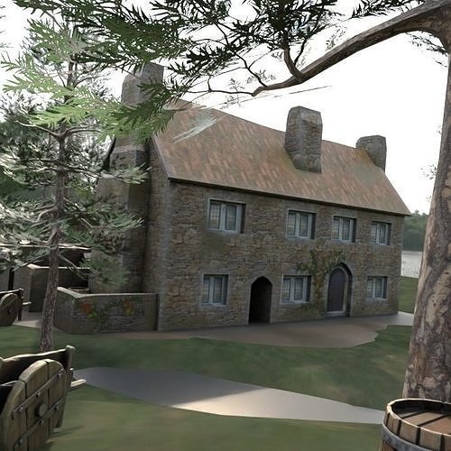 Country House Low-poly 3D model