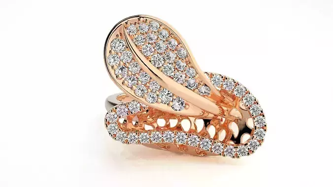 High Jewelry Diamond Cocktail Ring 3dm stl 3dm stl renders 