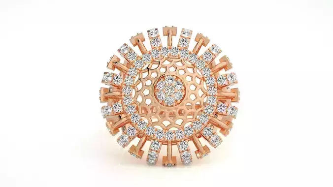 Ultra Vision Flower Mesh High Jewelry Diamond Cocktail Ring 3dm