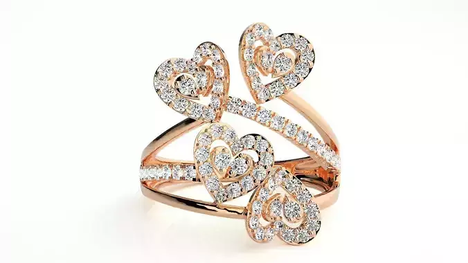 Heart Love Valentine Flower High Jewelry Diamond Cocktail Ring
