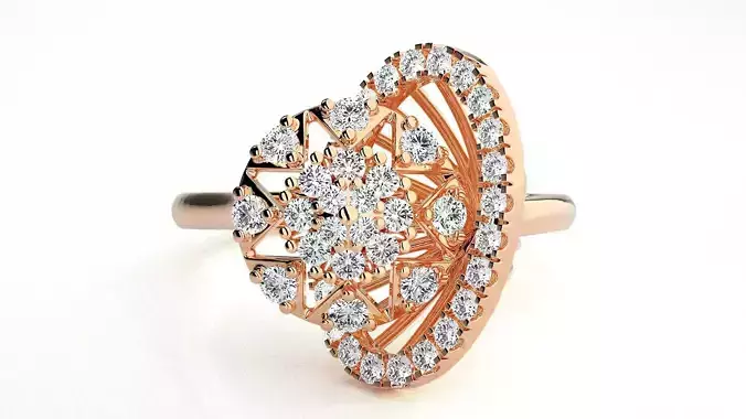 Flower Cover High Jewelry Diamond Cocktail Ring 3dm stl 3dm stl 