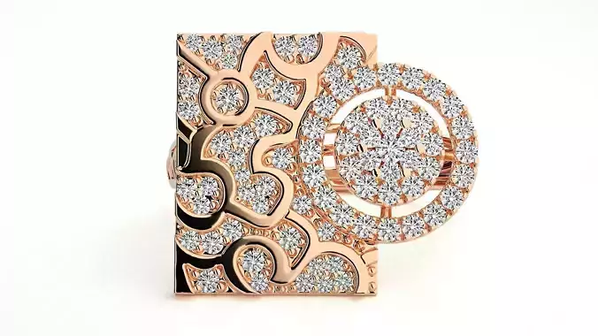 Vines High Jewelry Diamond Cocktail Ring 3dm stl 3dm stl 