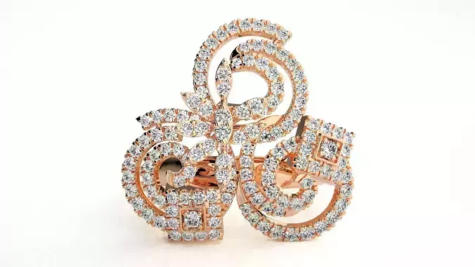 Wires High Jewelry Diamond Cocktail Ring 3dm stl 3dm stl 