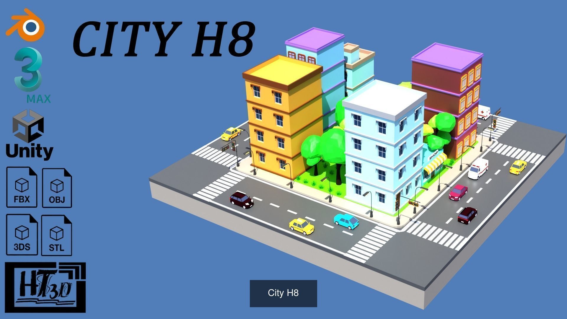 Low poly City 3D Model Collection_6