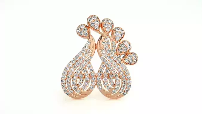 Leaf Vines Italian High Jewelry Diamond Cocktail Ring 3dm 