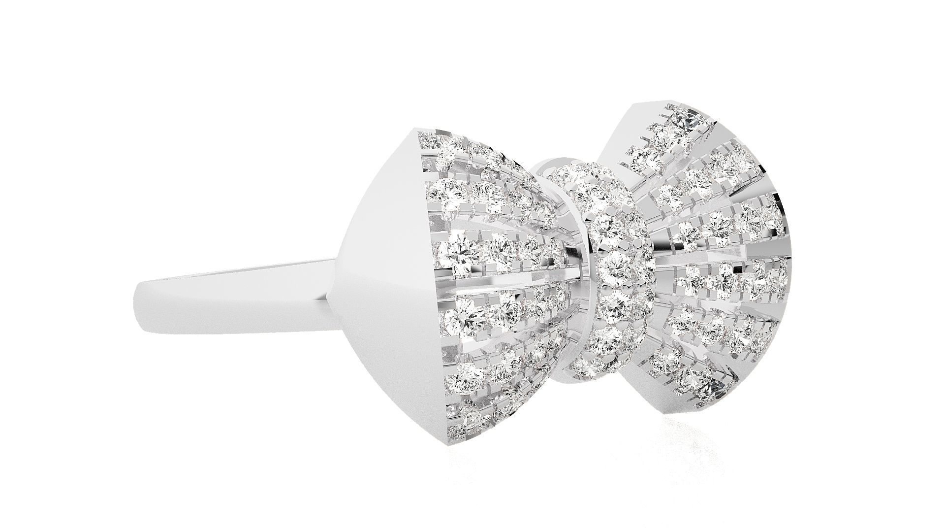 Bow Tie High Jewelry Diamond Cocktail Ring 3dm stl details 3D print model_7
