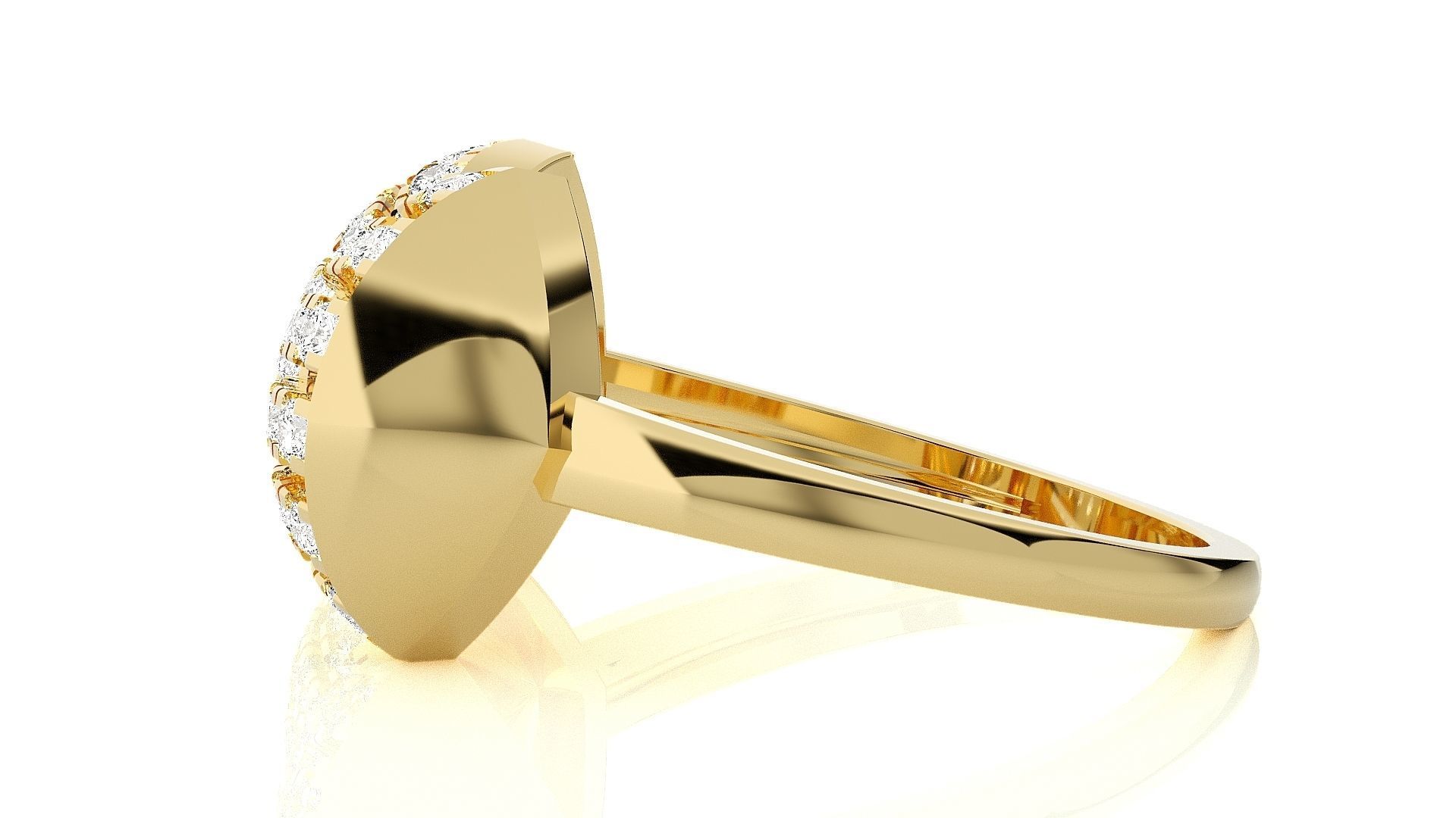 Bow Tie High Jewelry Diamond Cocktail Ring 3dm stl details 3D print model_10