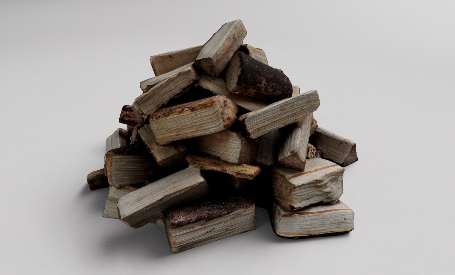 Firewood Low-poly 3D model_13