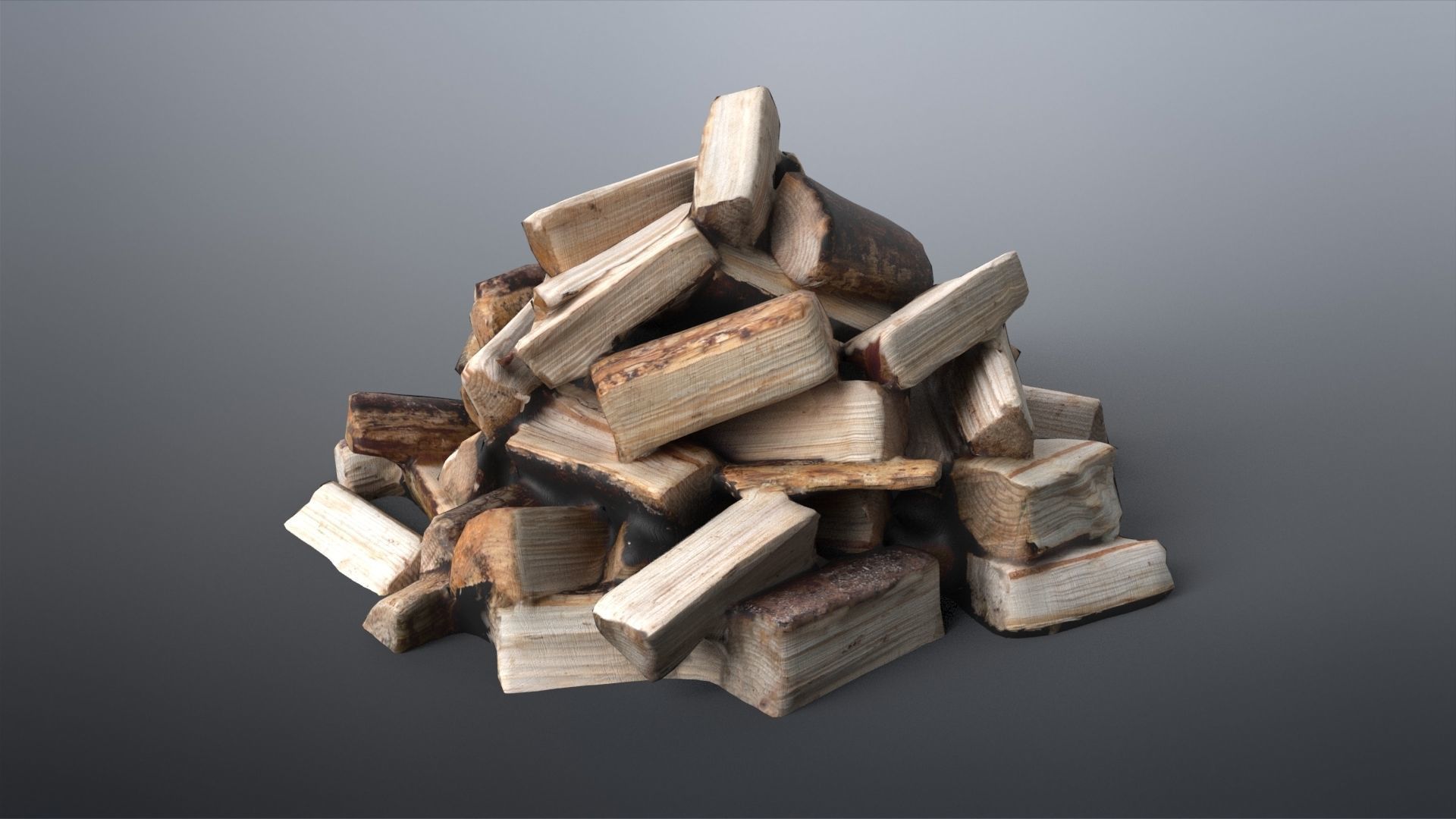 Firewood Low-poly 3D model_6