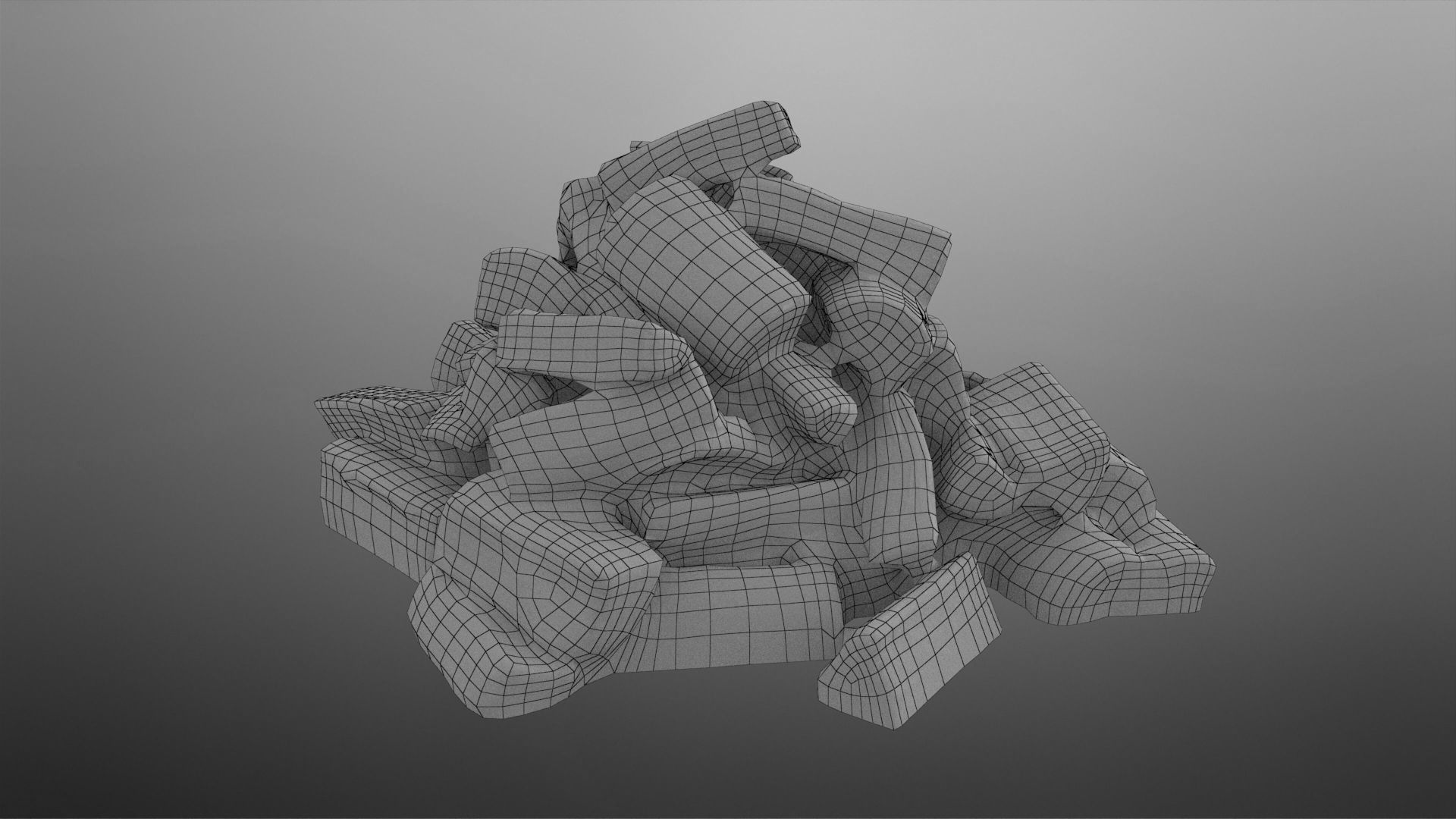 Firewood Low-poly 3D model_19