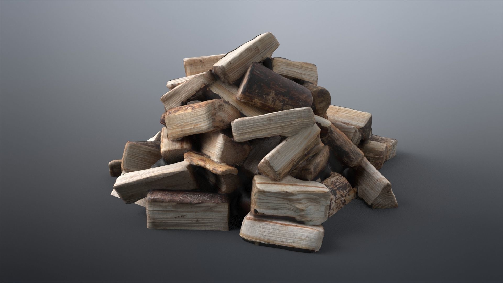Firewood Low-poly 3D model_7