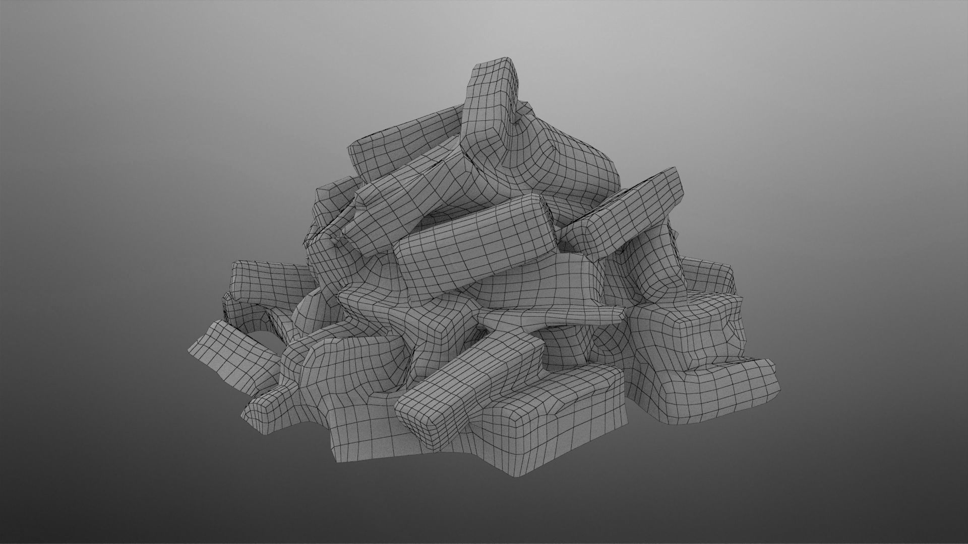 Firewood Low-poly 3D model_18